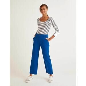 Boden Blue Daisy Cropped Center Leg Seam Chino Pant Women's Size 16 Regular